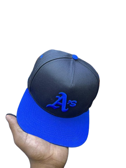 Oakland Athletics A's Script Snapback Cap – Black & Royal Blue